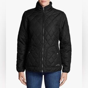 Eddie Bauer Year Round Quilted Field Jacket Black Water Repellent Rain Small